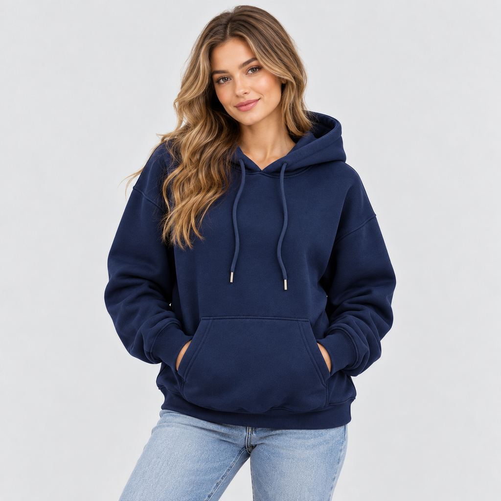 Oversized Hoodie - Leopardstjerne på Ryggen, Faldende Skuldre