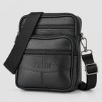Læder Crossbodytaske til Herrer - Vertikalt Design med Flere Lommer