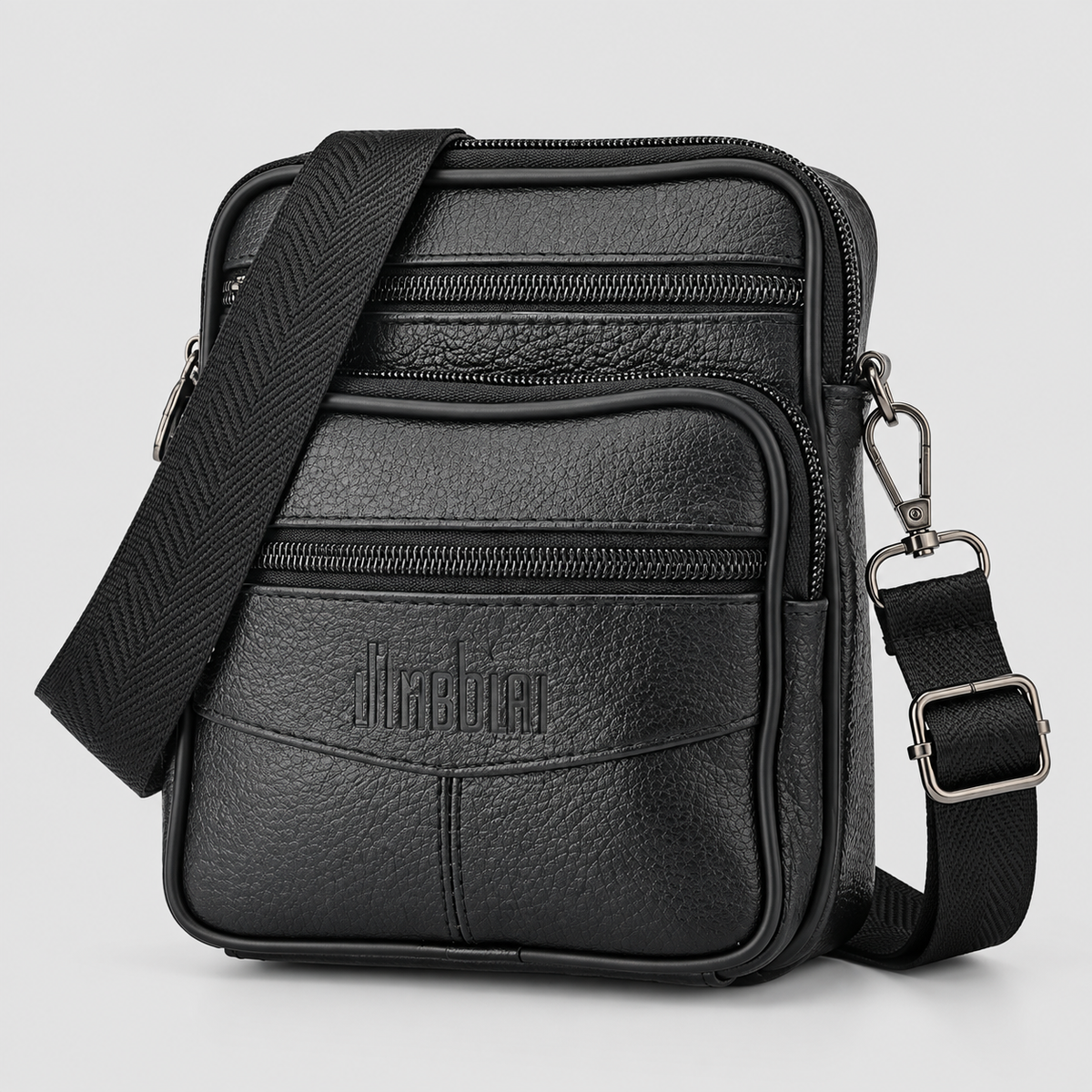 Læder Crossbodytaske til Herrer - Vertikalt Design med Flere Lommer