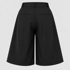 Høj Talje Shorts med Brede Ben til Damer - Plisseret, Skræddersyet
