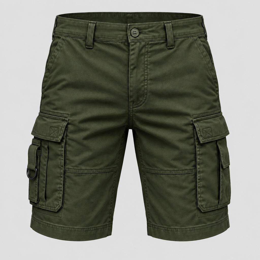 Herre Cargoshorts – Afslappet Pasform Bomuld Multi-lomme