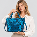 Struktureret Tote-Taske med Geometrisk Mønster - Facetteret Design