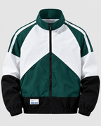 Colorblock Træningsjakke til Herrer - Ståkrave, Lynlås, Polyester