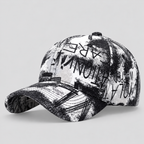 Snapback Kasket med Graffitiprint - Justerbar Kasket i Bomuld