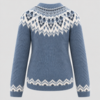 Fair Isle-Sweater til Damer - Strikket med Geometrisk Mønster