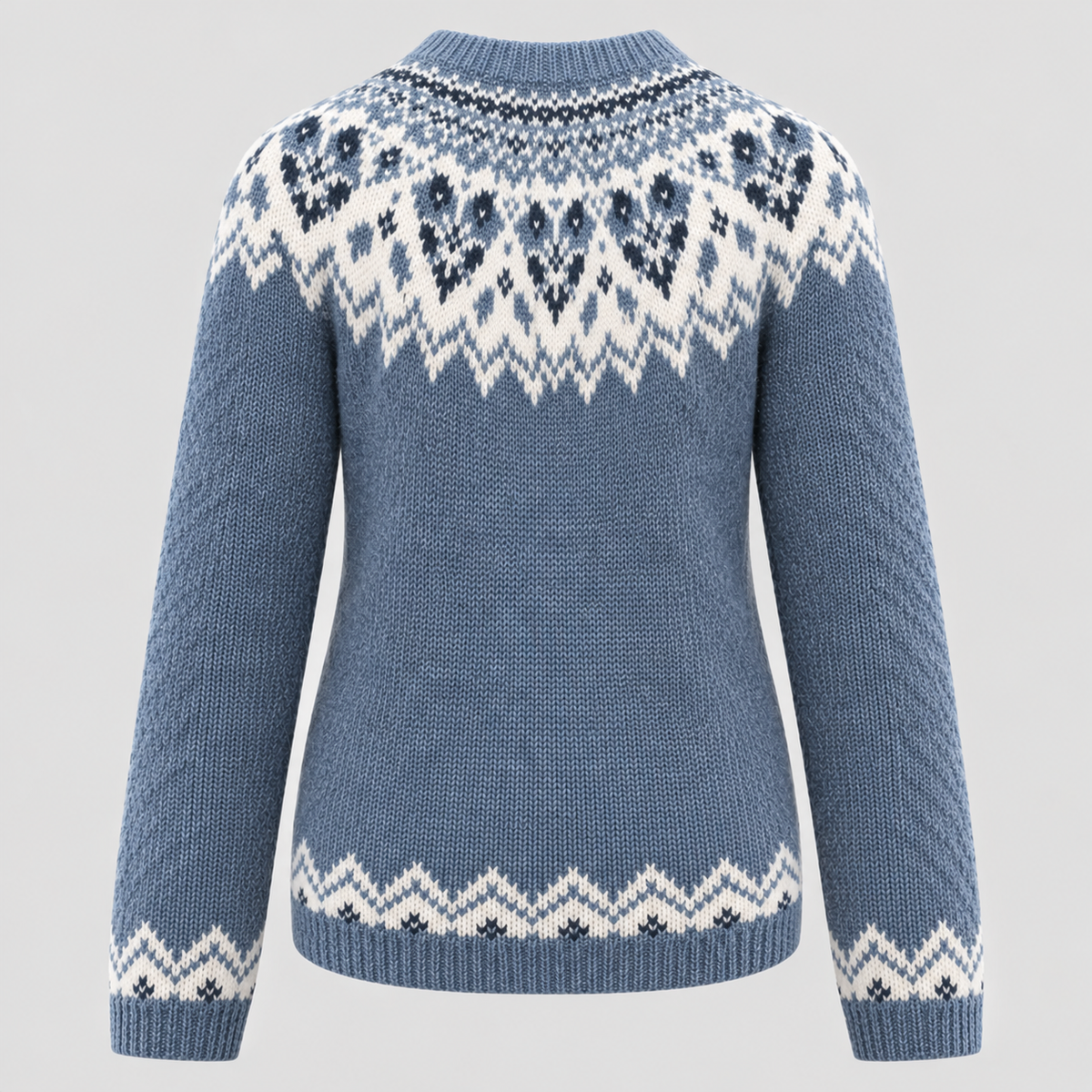 Fair Isle-Sweater til Damer - Strikket med Geometrisk Mønster