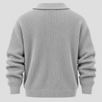 Cardigan med Knaplukning til Herrer - Ribstrik, Regular Fit