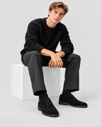 Ruskind Oxford-Sko til Herrer - Wingtip Brogue, Snøring, Polstret Indersål