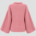 Luvet Cardigan til Damer - Åben Front, Oversized Strik