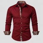 Kontrastdetalje Skjorte - Slim Fit Paisley Detalje