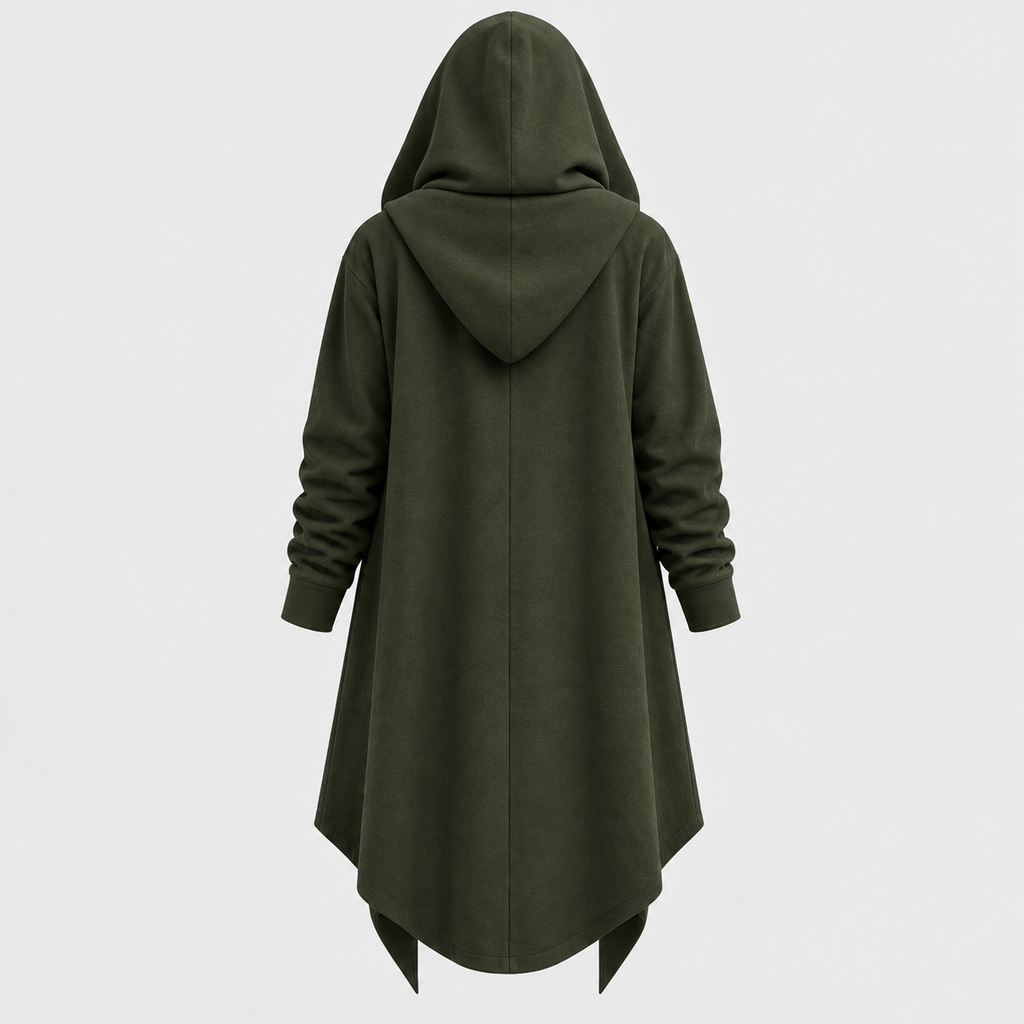 Lang Hættekåbe med Åben Front – Oversized Hætte Streetwear