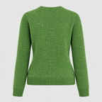 Fårmotiv-Sweater til Damer - Intarsiastrik, Rund Hals