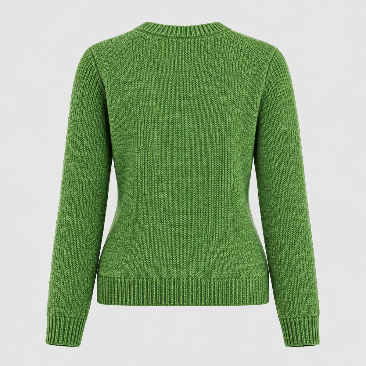 Fårmotiv-Sweater til Damer - Intarsiastrik, Rund Hals