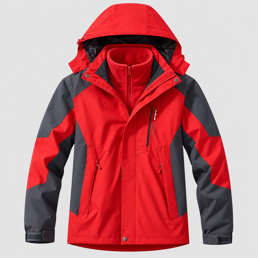3-i-1 Outdoor-Jakke til Herrer - Vandtæt, Med Hætte