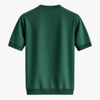 Herre Textureret Crew Neck T-Shirt – Chevronmønster Kort Ærme