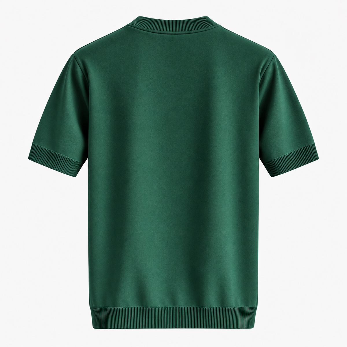 Herre Textureret Crew Neck T-Shirt – Chevronmønster Kort Ærme