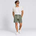 Herre Nålestribede Shorts – Elastisk Talje med Snor