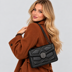 Quiltet Crossbodytaske med Kæderem - Kunstlæder med Tre Rum