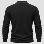 Herre Polosweater med Geometrisk Print - Treknaps Placket