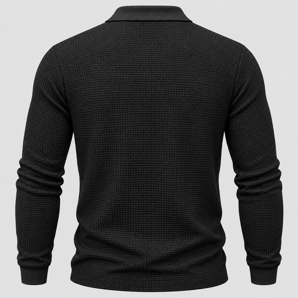 Herre Polosweater med Geometrisk Print - Treknaps Placket