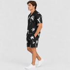 Herre Tropisk Print Skjorte- og Shortssæt – Sommer Matchende Sæt