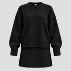 Dame Todelt Sweatersæt – Oversized Top med Shorts
