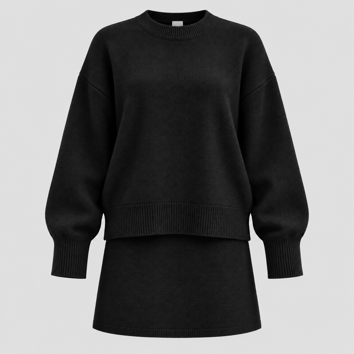 Dame Todelt Sweatersæt – Oversized Top med Shorts