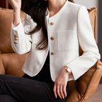 Kort tweed blazer med knapper dame