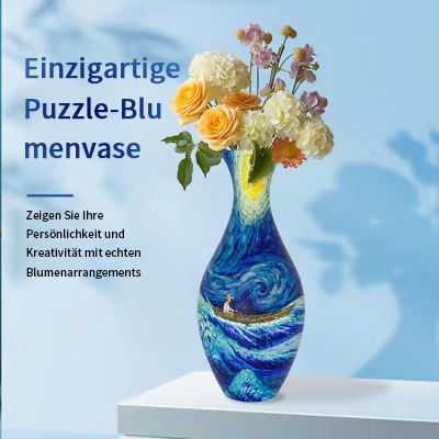 3D Puzzle Vase – EcoBloom, Dekorativ Blomstervase med Aftagelig Vandbeholder