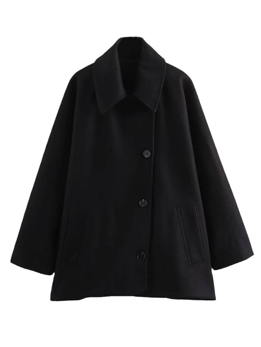Mi-lang Uldfrakke med Oversized Pasform