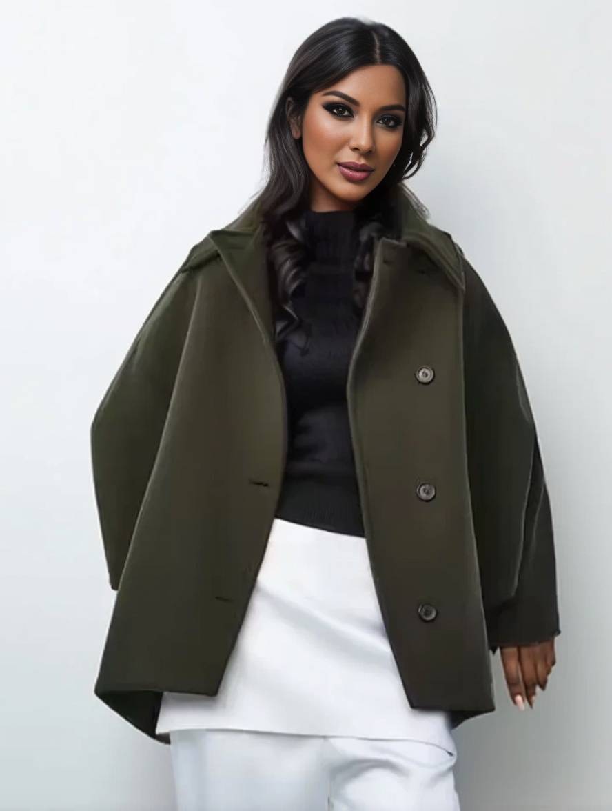 Mi-lang Uldfrakke med Oversized Pasform