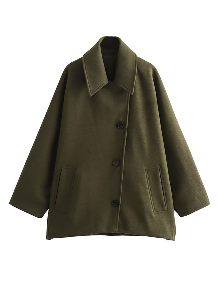 Mi-lang Uldfrakke med Oversized Pasform