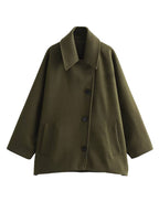 Mi-lang Uldfrakke med Oversized Pasform