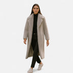 Lang Faux Fur-Frakke til Kvinder – Luksus & Varm Komfort