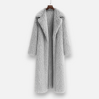 Lang Faux Fur-Frakke til Kvinder – Luksus & Varm Komfort