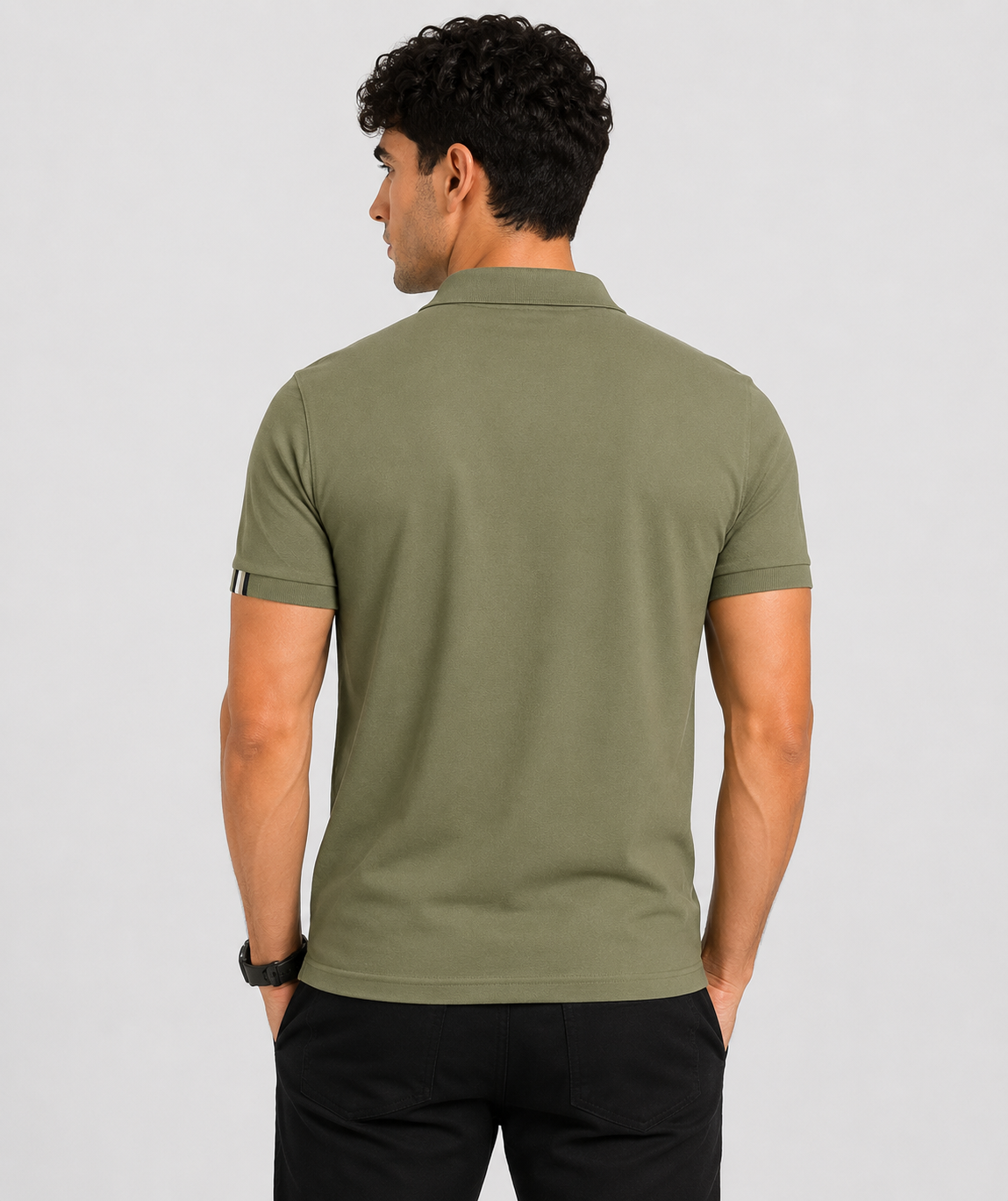 Herre Poloshirt i Bomuldsblanding – Slim Fit, Stretchmateriale
