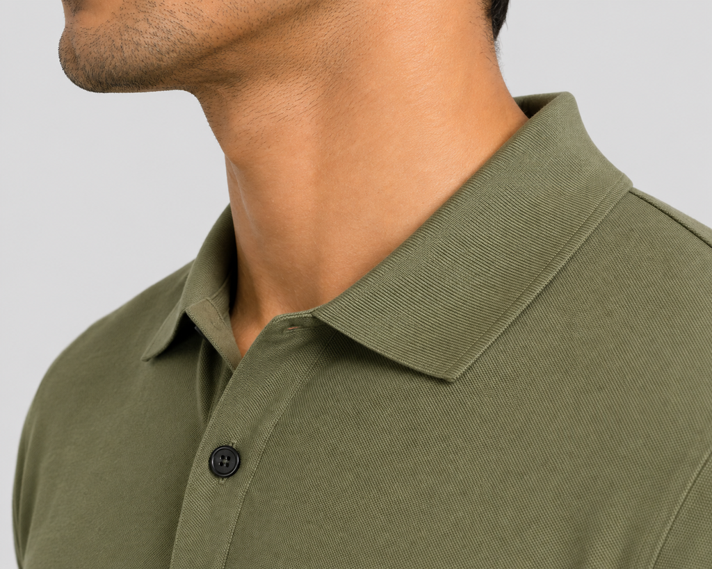 Herre Poloshirt i Bomuldsblanding – Slim Fit, Stretchmateriale