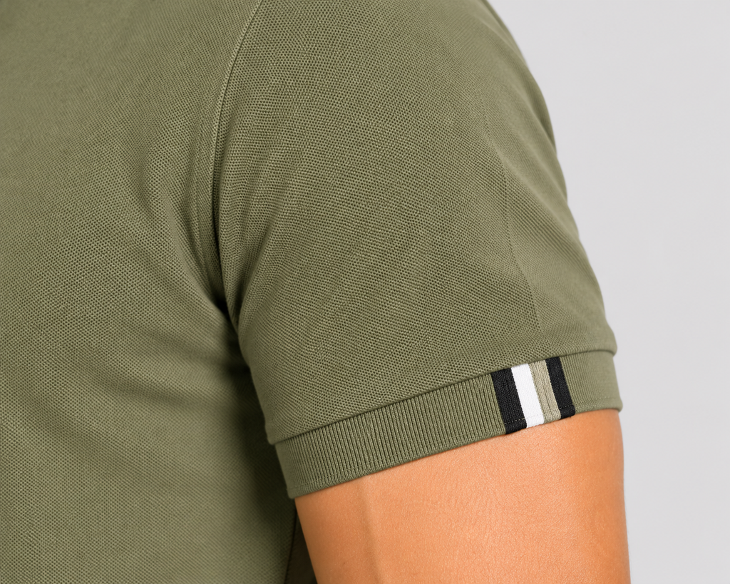 Herre Poloshirt i Bomuldsblanding – Slim Fit, Stretchmateriale