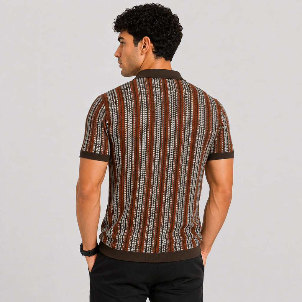 Herre Polo – Regular Fit, Chevronmønster