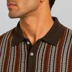 Herre Polo – Regular Fit, Chevronmønster