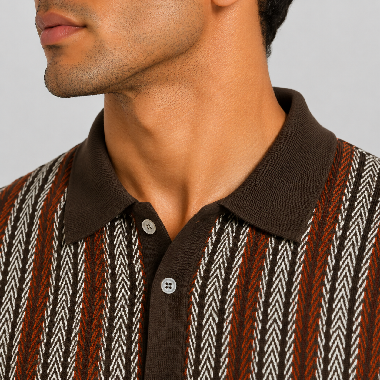 Herre Polo – Regular Fit, Chevronmønster