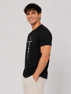 Herre T-Shirt Med Korsmotiv – Relaxed Fit, Kort Ærme