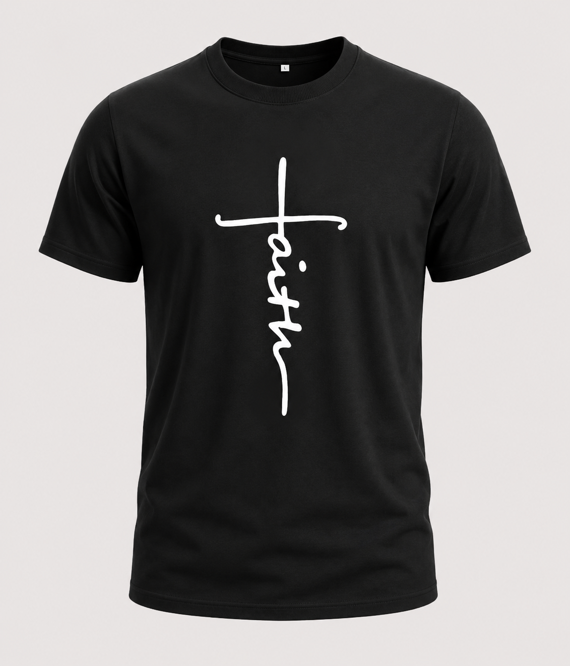 Herre T-Shirt Med Korsmotiv – Relaxed Fit, Kort Ærme