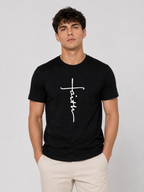 Herre T-Shirt Med Korsmotiv – Relaxed Fit, Kort Ærme