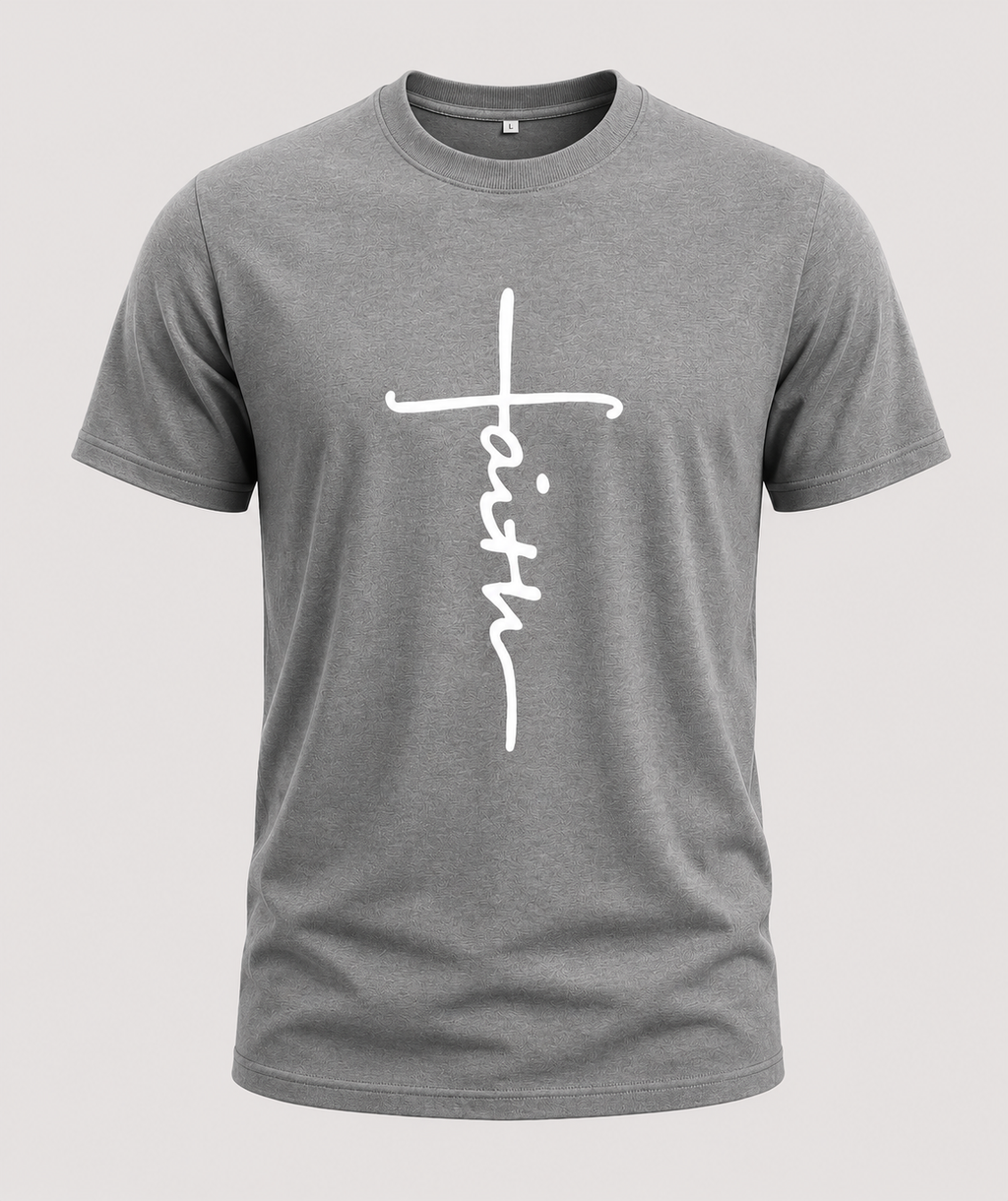 Herre T-Shirt Med Korsmotiv – Relaxed Fit, Kort Ærme