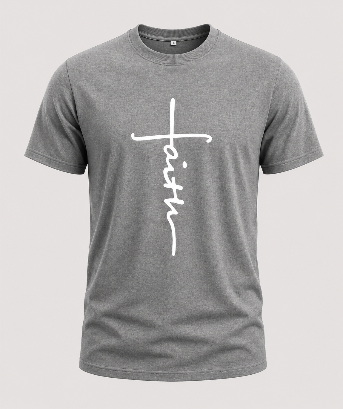 Herre T-Shirt Med Korsmotiv – Relaxed Fit, Kort Ærme