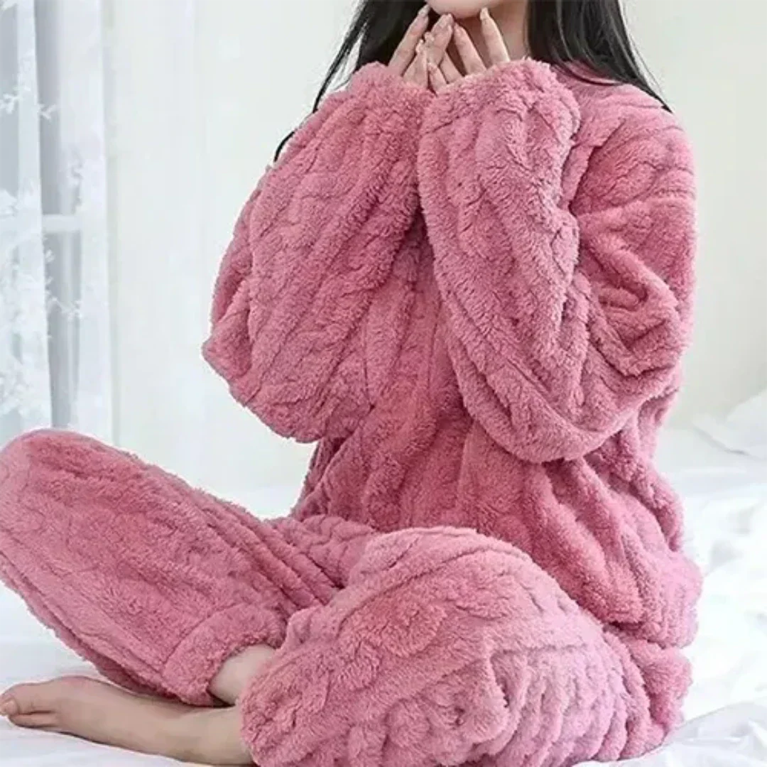 Strikket Loungewear Sæt med Trøje og Bukser