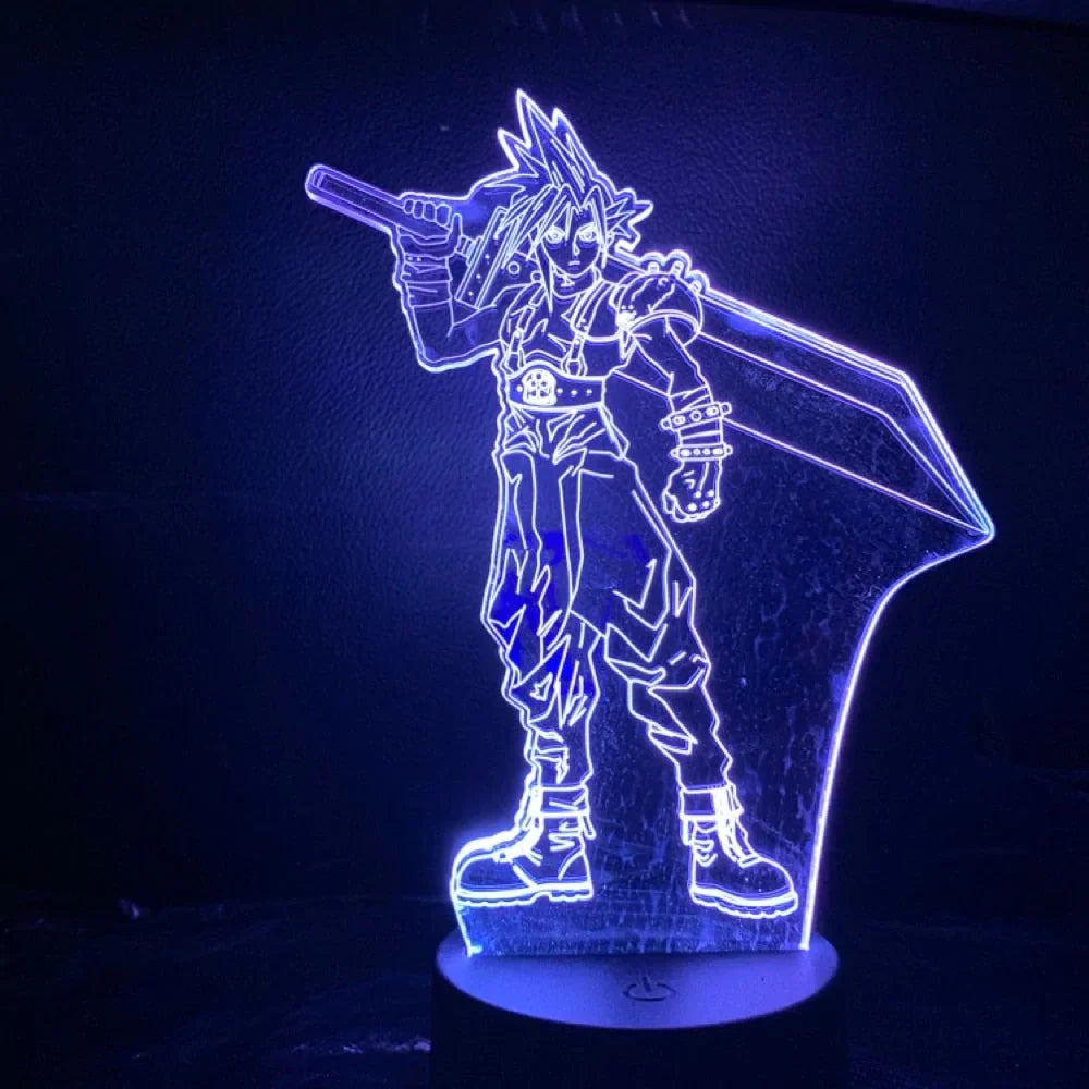 3D LED-lampe med touch-kontrol og 7 farver – USB og batteridrift