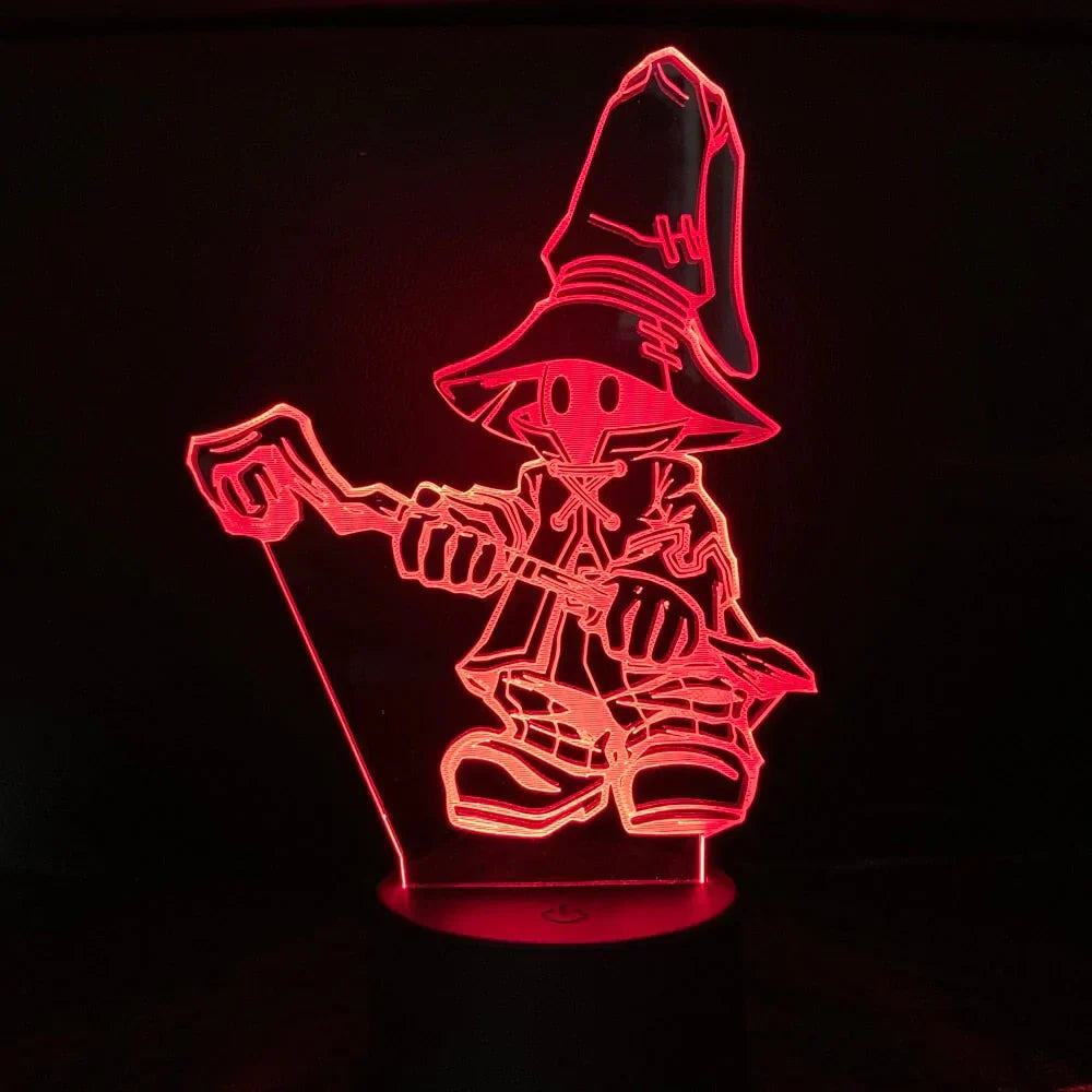 3D LED-lampe med touch-kontrol og 7 farver – USB og batteridrift