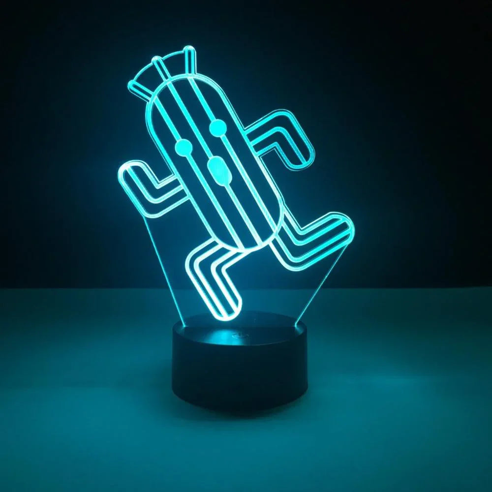 3D LED-lampe med touch-kontrol og 7 farver – USB og batteridrift